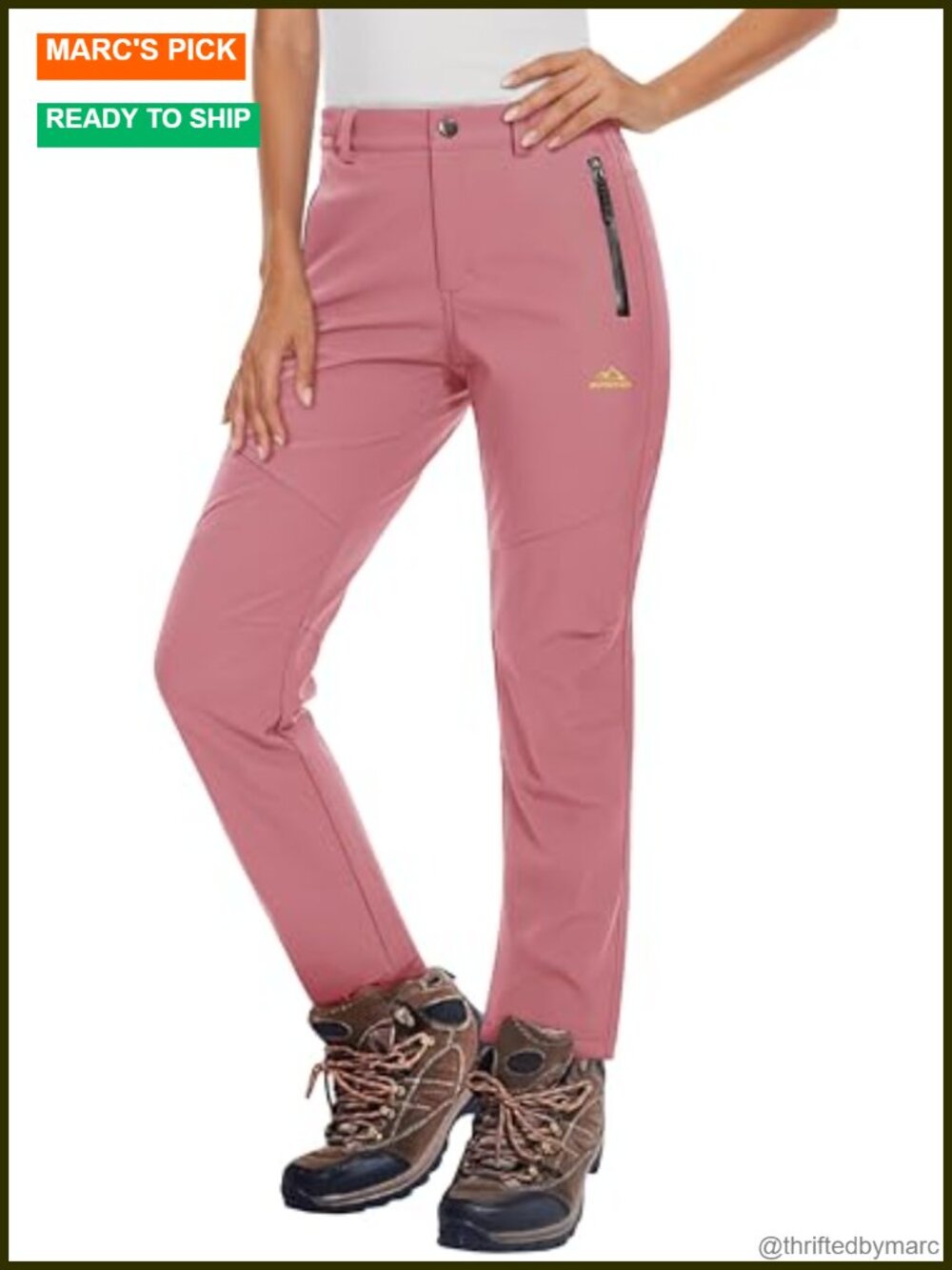 Women's Waterproof Fleece Lined Insulated Ski Pants Winter Hiking Snow Pants